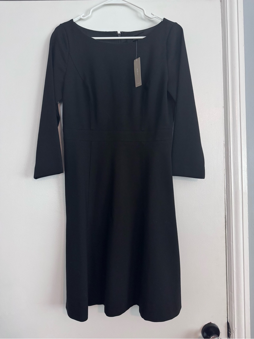 J. Crew Black Long-Sleeve Boatneck Sheath Dress